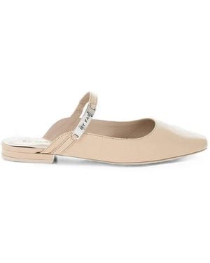 BY FAR Etta Logo-Plaque Mules - White
