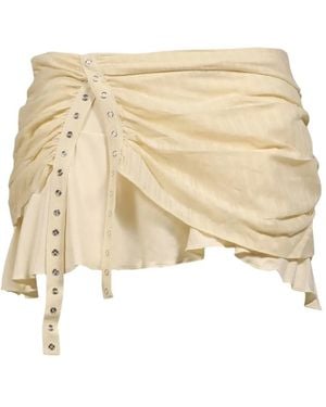 GLOWNY Misty Jacquard-Stripe Skirt - Natural