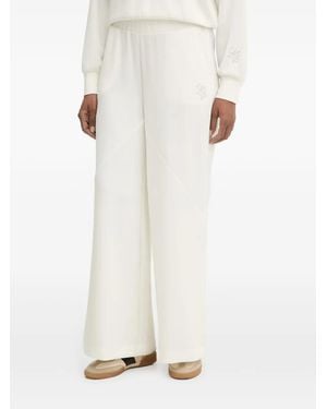 Liu Jo Logo-Patch Wide-Leg Track Trousers - White