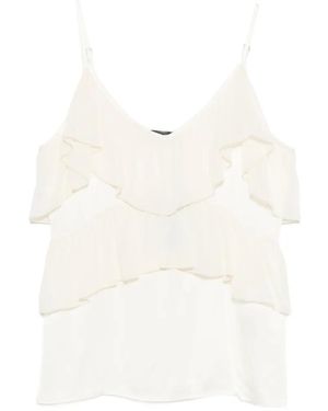 Dixie Ruffled V-Neck Top - White