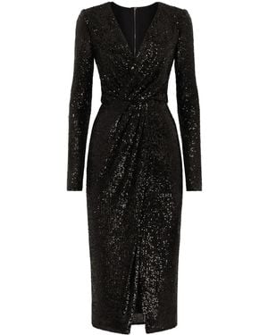 Dolce & Gabbana Mini Sequin-Embellished Evening Dress - Black