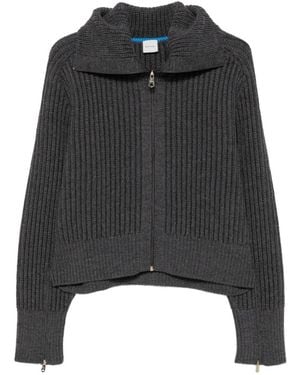Paul Smith Ribbed-Knit Zip-Up Jumper - Black