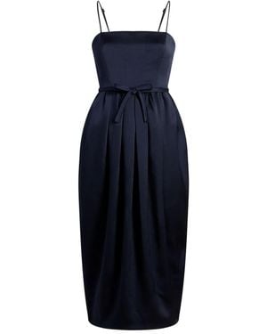 Cinq À Sept Jurk Met Vierkante Hals En Strik - Blauw