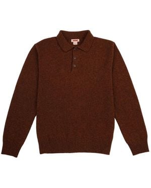 Baracuta Knitted Polo Shirt - Brown