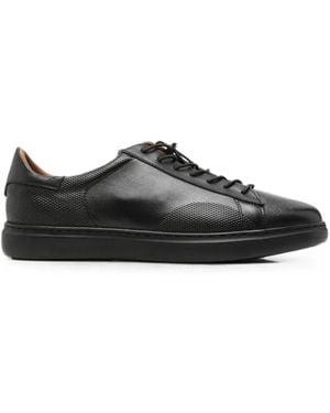 Alberto Gozzi Perforated Leather Trainers - Black