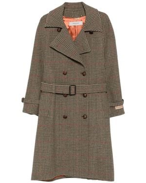 Golden Goose Prince Of Wales Check Double-Breasted Coat - Natural
