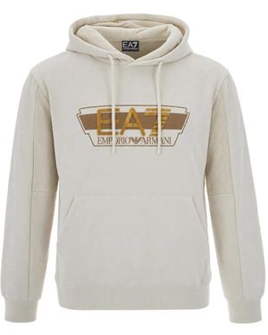 EA7 Hoodie À Patch Logo - Blanc