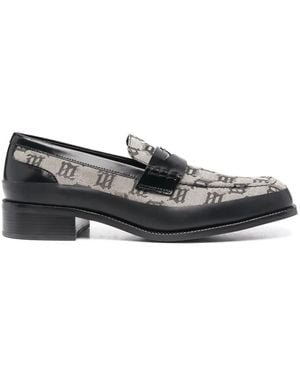 MISBHV Monogram-Print Penny Loafers - Grey