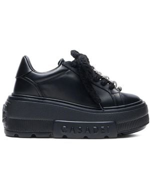 Casadei Nexus Peak Chain-Detail Leather Sneakers - Blue