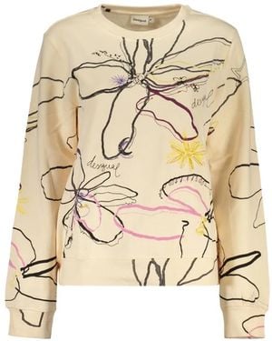 Desigual Floral-Print Cotton Sweatshirt - Metallic