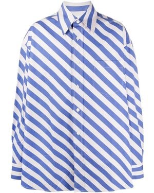 Marni Parallel Striped Oversized Shirt - Blue