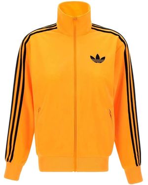 adidas Firebird Three-Stripe Sweat Jacket - Orange
