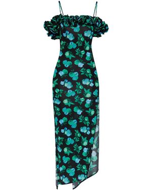 Coperni Abito Midi Con Ruches - Verde