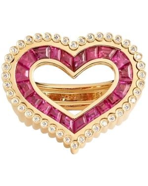 Marie Lichtenberg Anillo Love con diamante y rubí - Rosa