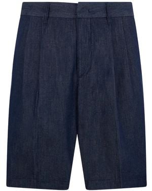 Emporio Armani Pleated Shorts - Blue