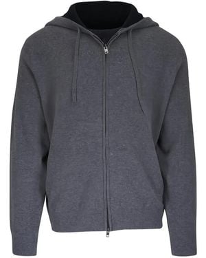Vince Mélange-Effect Zip-Up Hoodie - Blue