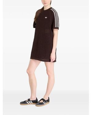 adidas Crochet-Knit 3-Stripes Dress - Black