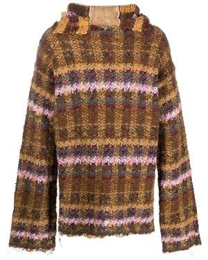 VITELLI Karierter Hoodie Aus Recycelter Wolle - Braun