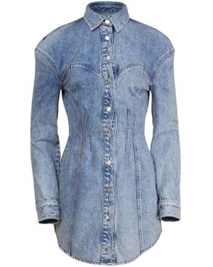 Fleur du Mal Denim Shirt Dress - Blue