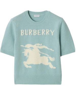 Burberry Ekd Wool And Cashmere Jumper - Blue