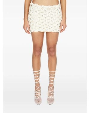 Isa Boulder Vines Mini Skirt - White