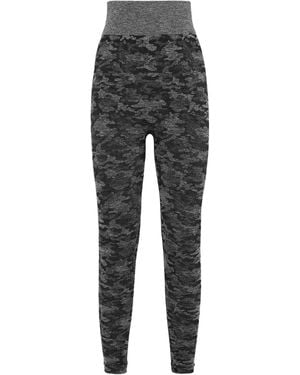 Philipp Plein Camouflage-Print Performance Leggings - Gray