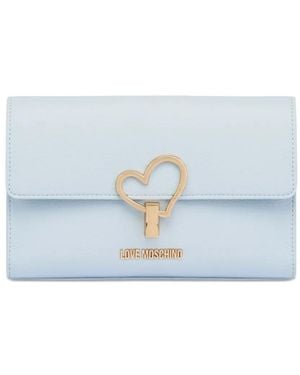 Love Moschino ハート チェーン ショルダーバッグ - ブルー