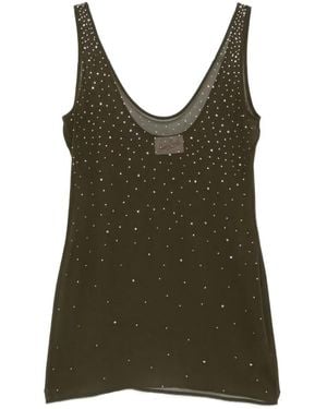 MC2 Saint Barth Raya Rhinestone-Embellished Mini Dress - Green