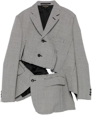 Comme des Garçons Houndstooth Cut-Out Jacket - Grey