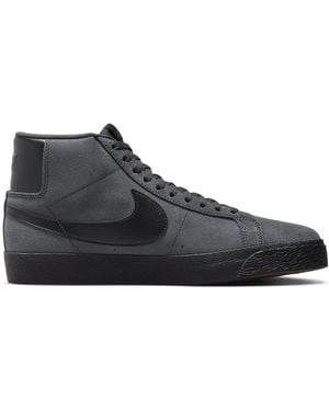 Nike Zoom Blazer Mid Sb Embossed-Logo Sneakers - Black