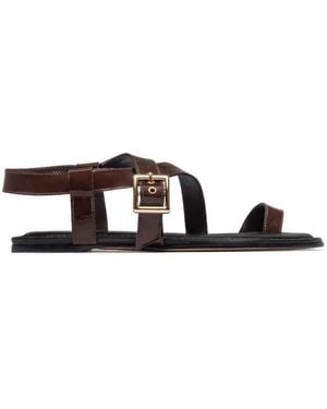Bernardo Hartshorn Toe-Ring Buckle Flat Sandals - White