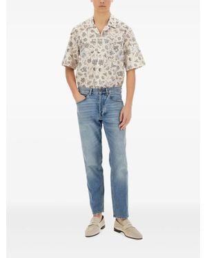 Paul Smith Overhemd Met Print En Korte Mouwen - Blauw