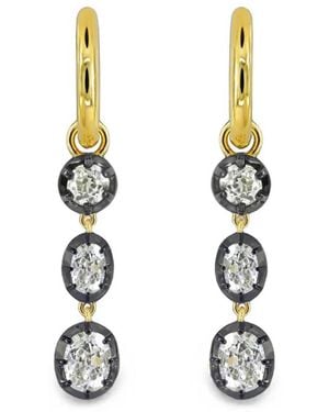 Sutra Diamond Three-Drop Earrings - White