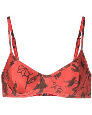Lygia & Nanny Top Bikini Fiji Con Stampa - Rosso