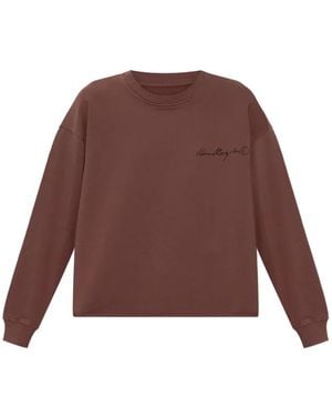 MM6 by Maison Margiela Logo-Print Raw-Edge Sweatshirt - Brown