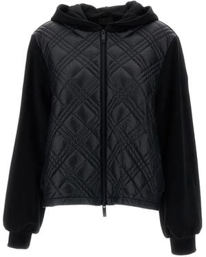 Moncler Quilted Zip-Up Hoodie - Black