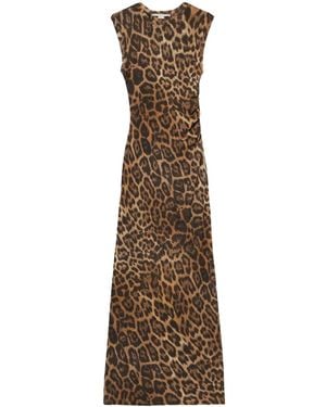 Stella McCartney Leopard Print Long Dress - Natural
