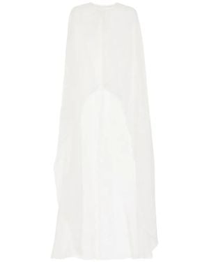 Isabel Sanchis Organza High-Low Cape - White
