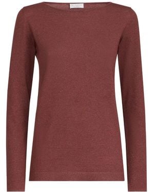 Brunello Cucinelli Sparkling Cashmere And Silk Lightweight Jumper - Purple