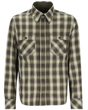 Moncler Camisa A Cuadros Con Botones De Presión - Verde