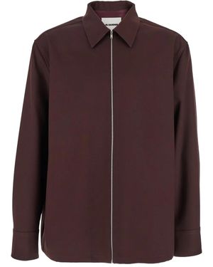 Jil Sander ジップアップ シャツ - ブラウン