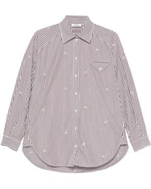Sandro Brendana Striped Crystal-Embellished Shirt - Gray