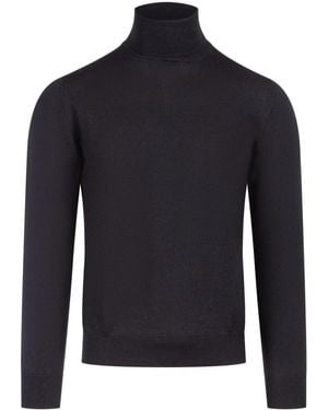 Barba Napoli Maglia Turtleneck Jumper - Blue