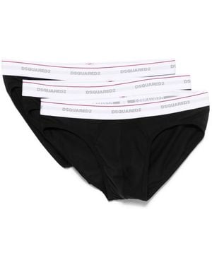 DSquared² Logo-Waistband Briefs (Pack Of Three) - Black