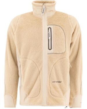 and wander Fleecejacke mit Stehkragen - Natur