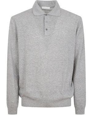 Cruciani Long-Sleeve Polo Shirt - Grey