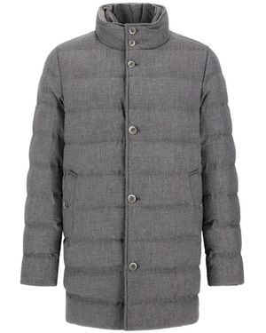 Herno Quilted Wool-Blend Carcoat - Grijs