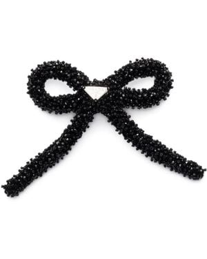 Prada Logo Hair Clip - Black