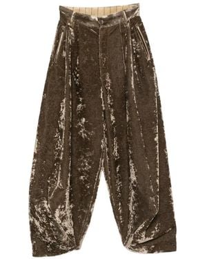 Uma Wang Lassie Velvet-Effect Wide-Leg Pants - Green