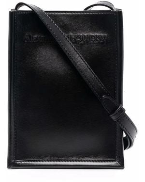McQueen Borsa Messenger Con Ricamo - Nero